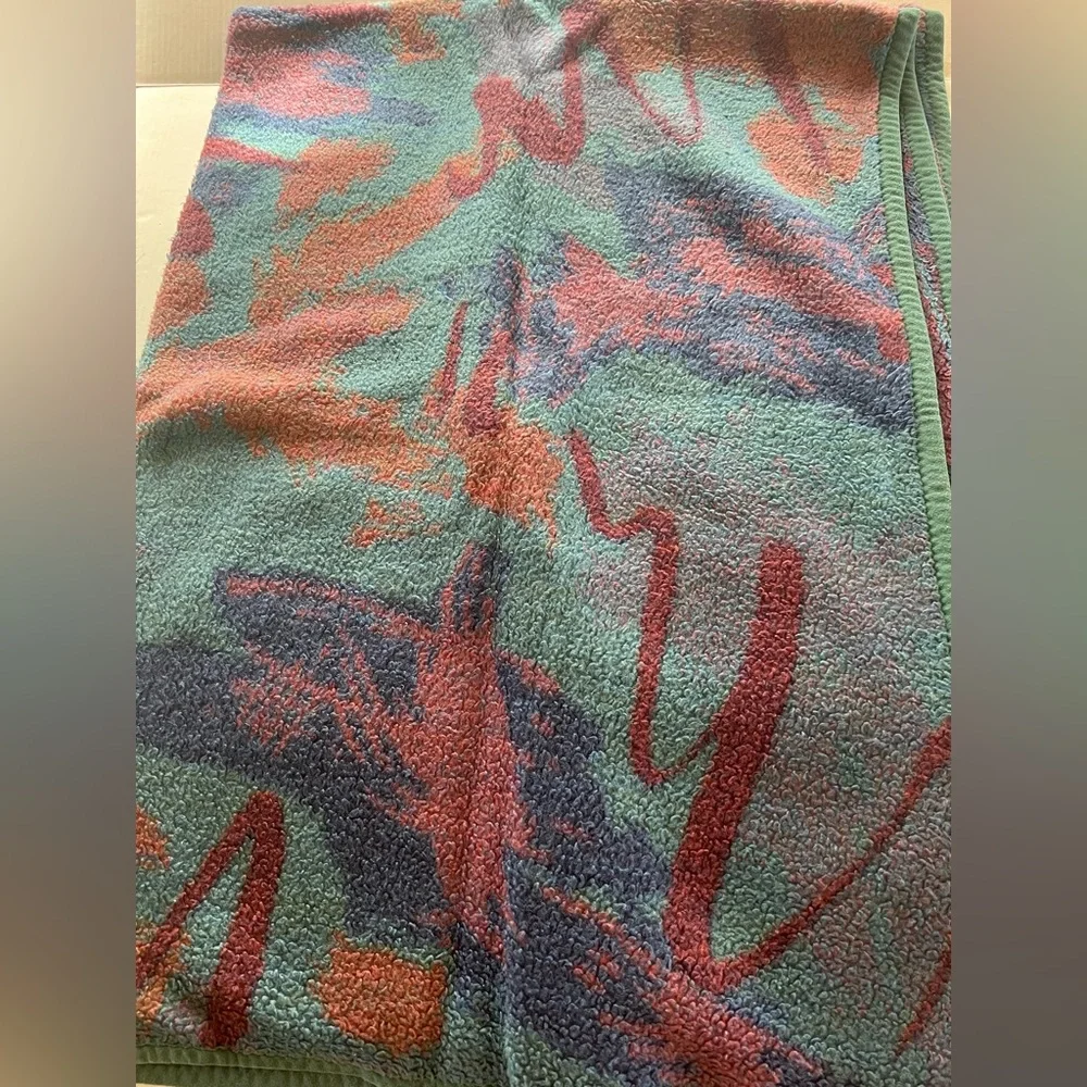 Vintage Biederlack blanket Reversible abstract pattern